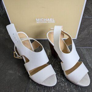 Michael Kors Carla Platform, Optic White, Size 10